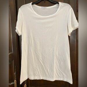 James Perse round neck white cotton slub knit tee shirt worn once size 4 = xl